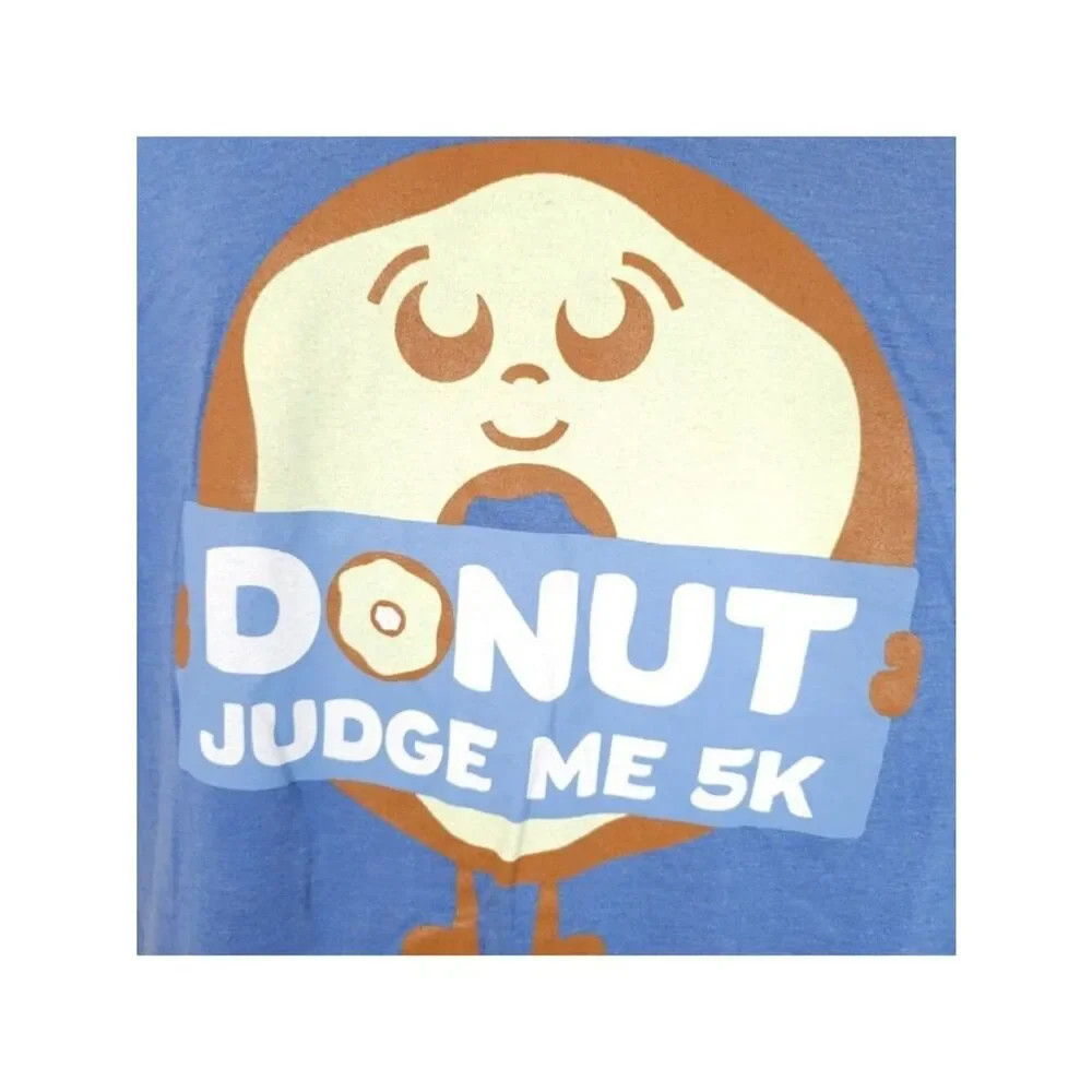 Sweating For Donuts T Shirt Mens Size XL Blue Donut Judge Me 5K Run